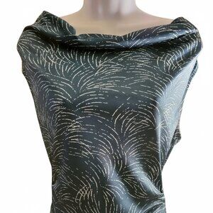 Banana Republic Teal Cowl Neck Sleeveless Top–Abstract Print Blouse–Elegant